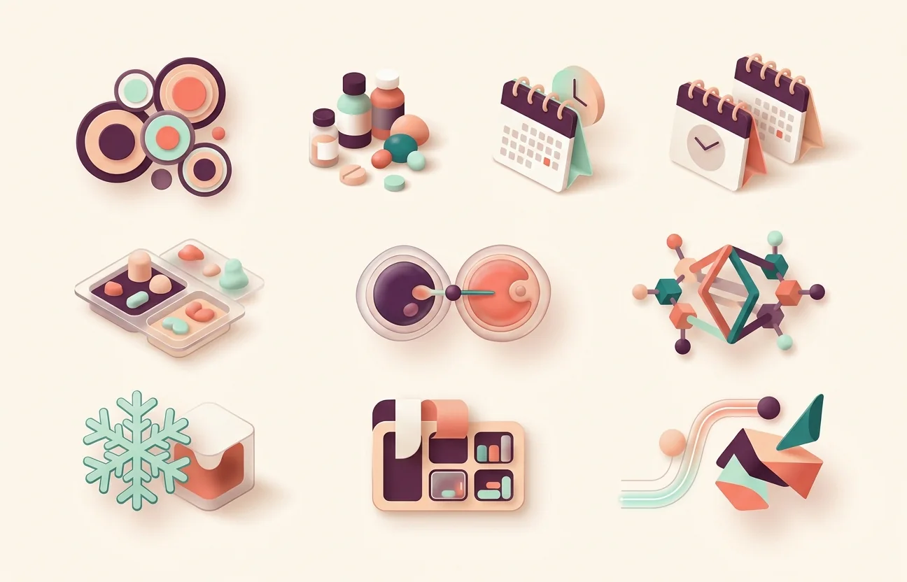 Abstract visual system representing common IVF cost components